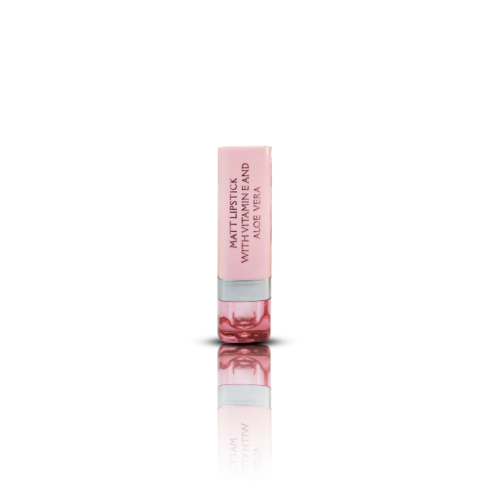 Glamorous Face Matte Lipstick Vitamin E & Aloe Vera Extracts (Pink Case) (40 Colors)