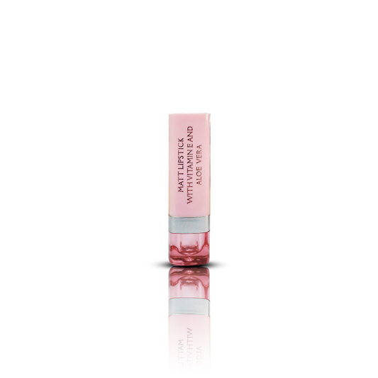 Glamorous Face Matte Lipstick Vitamin E & Aloe Vera Extracts (Pink Case) (40 Colors)