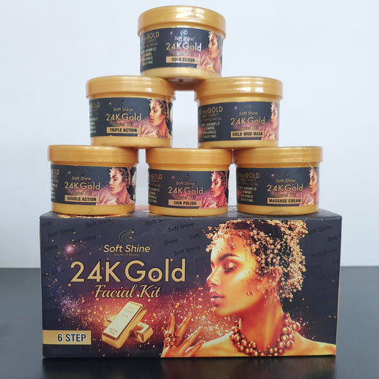 soft shine 24k gold 6 step facial kit