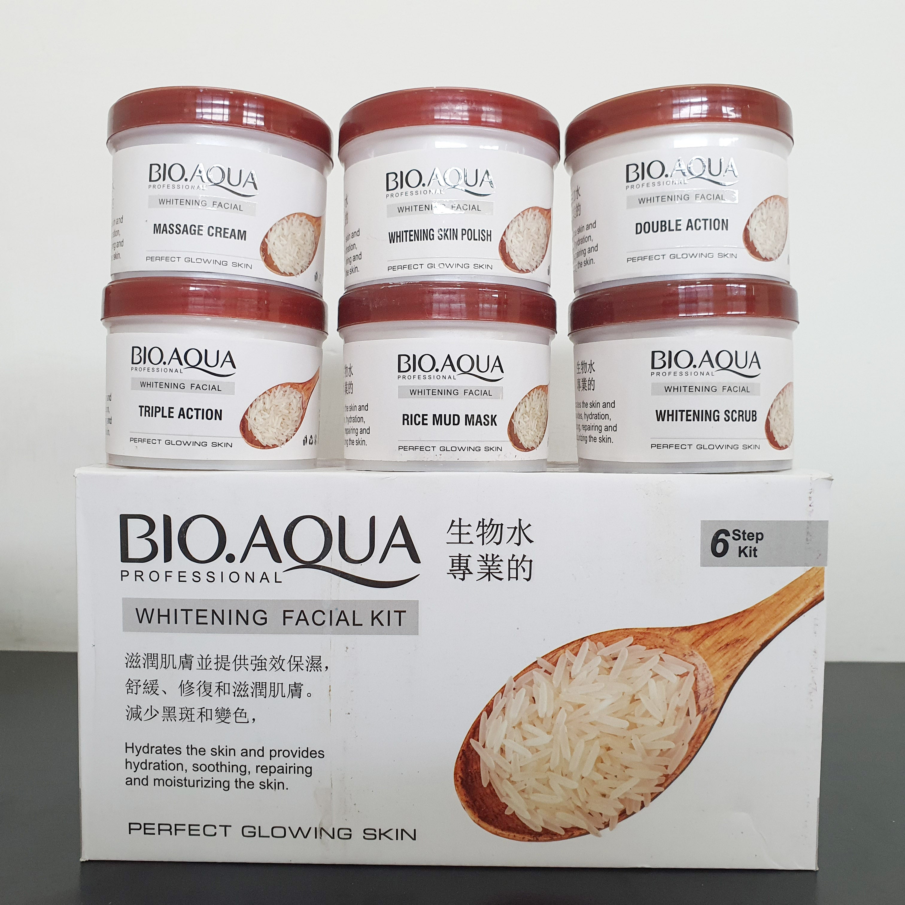 BIO AQUA WHITENING RICE 6 STEP FACIAL KIT 300ML EACH