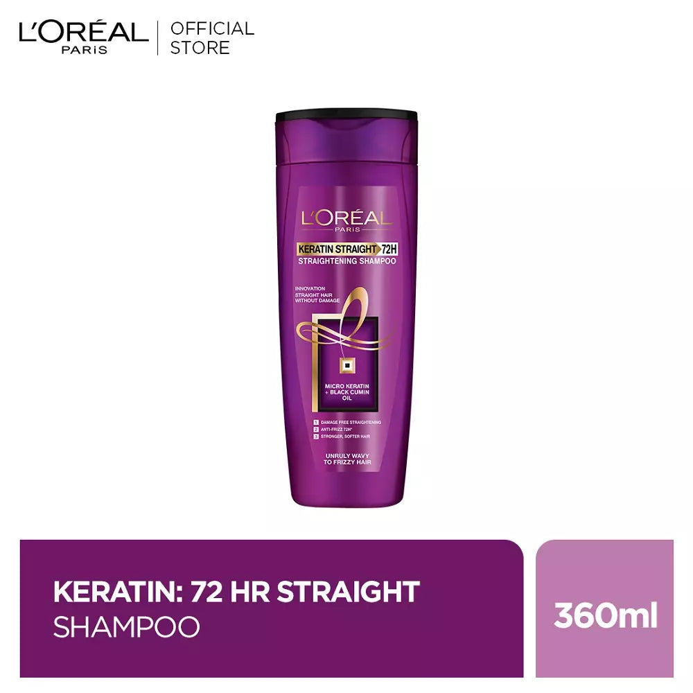 L'Oreal Elvive Shampoo Keratin Straight 360Ml