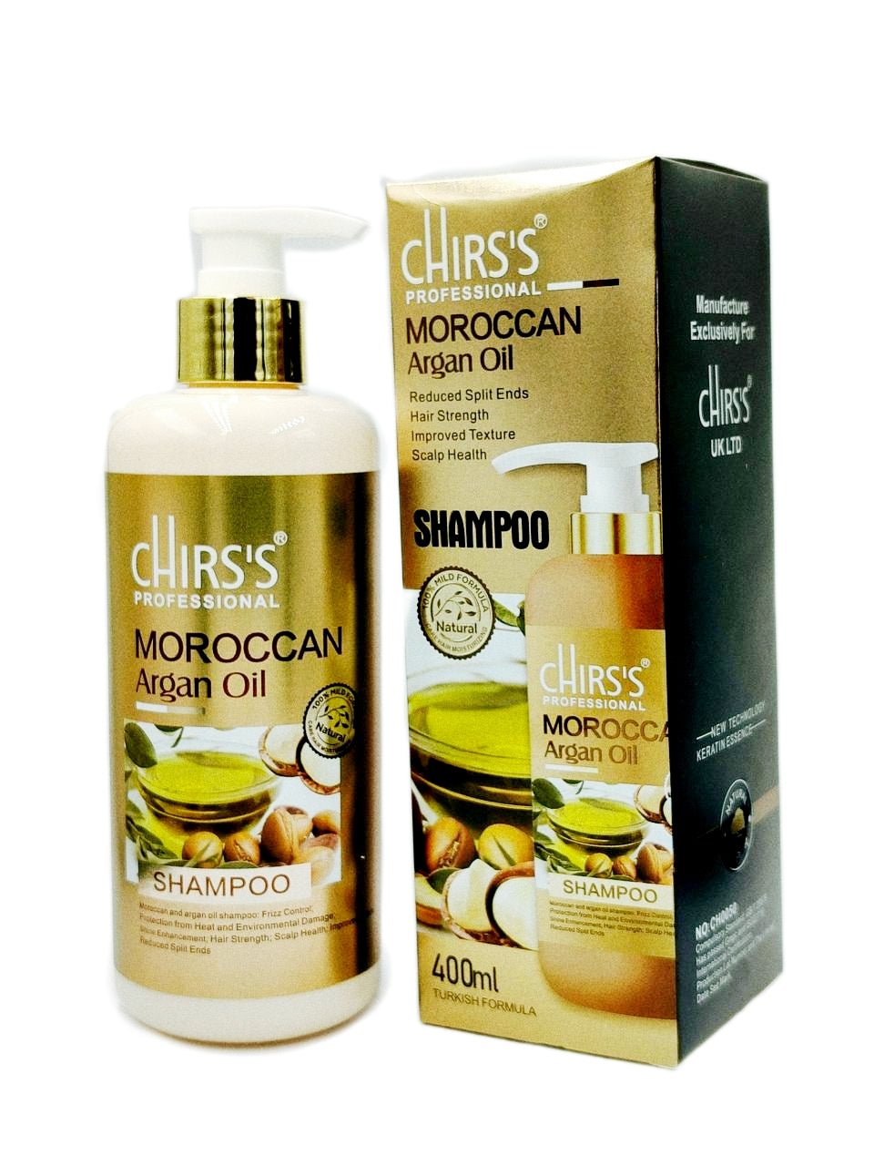 Chirs's Moroccan Argan Shampoo Reduce Split End Improve Scalp Health