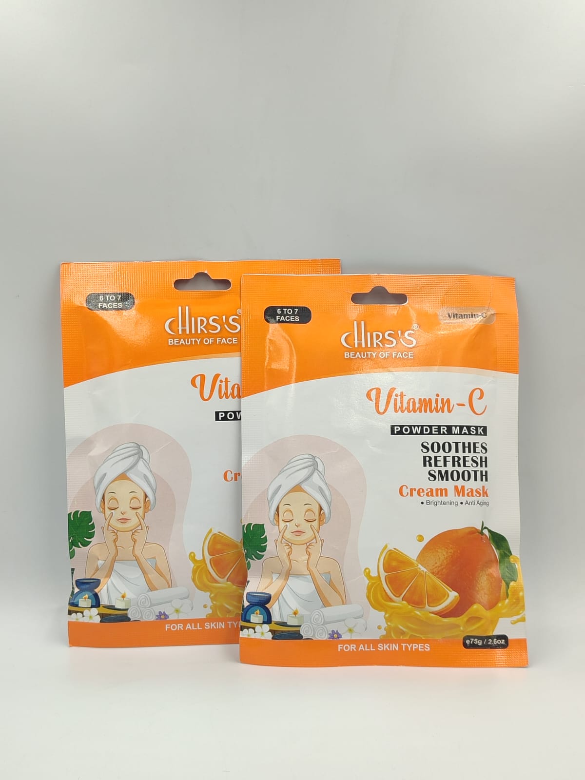 Chirs Vitamin-C Powder Mask Soothes Refresh & Smooth Skin -75GM