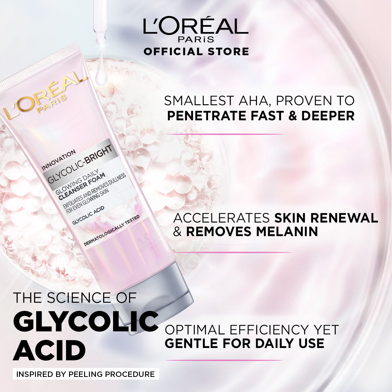 Loreal Paris Glycolic Bright Glowing Daily Face Wash 100ml