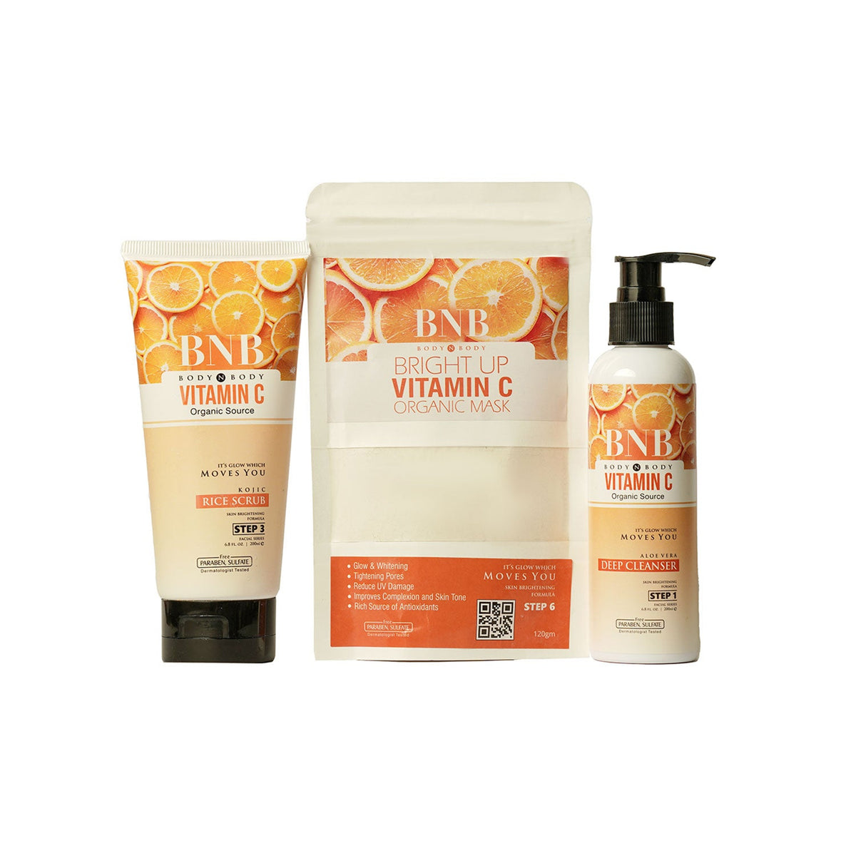 BNB Vitamin C Bright Up Kit (Cleanser+ Scrub+Mask)