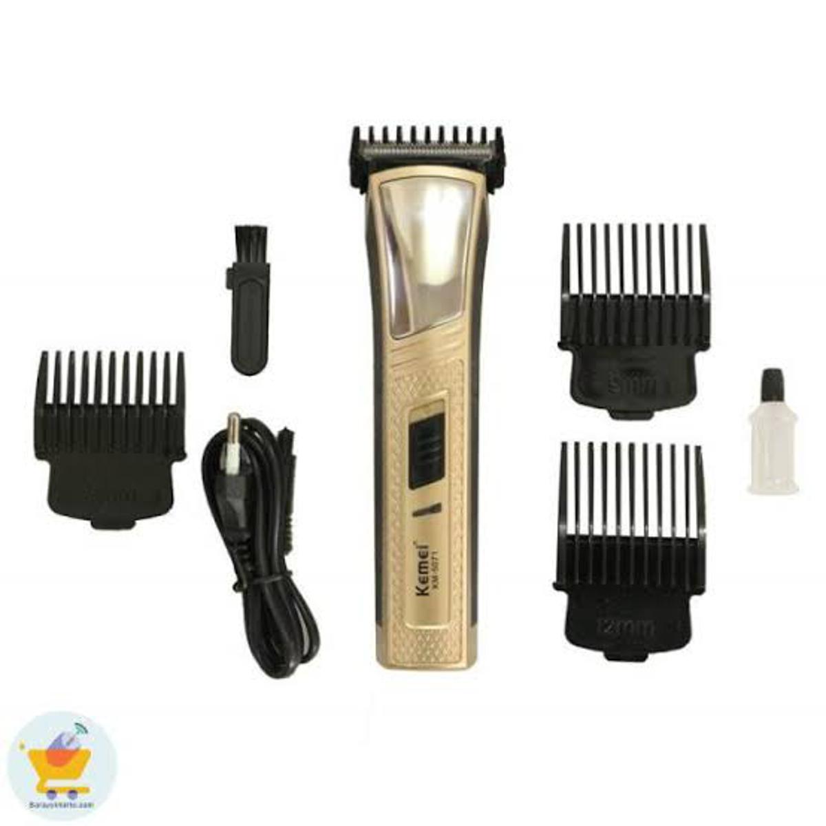 Kemei KM-5071 Powerful Rechargeable Hair Clipper Low Noise Hair Trimmer with 4 combs