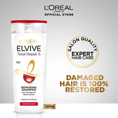 L'Oreal Paris Elvive Total Repair 5 Shampoo 360 Ml - For Damaged Hair