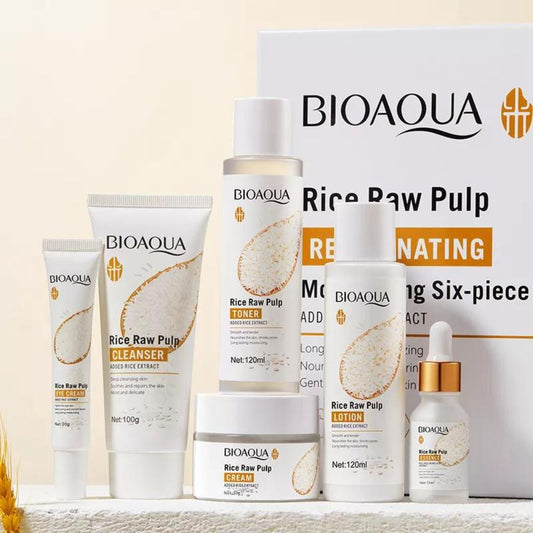 Bioaqua Rice Skin Care kit All in One Rice Raw Pulp Skin Care Products Set