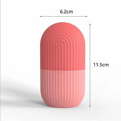 Silicone Capsule Ice Massager, Face Beauty Lifting Tool, Contouring Acne Eye Skin Educe Massager Roller, Silicone Freezing Beauty Swelling Face Massager Moisturizing Washable Oven Icing Mould