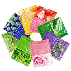 Bioaqua Pack of 8 Fruit Plant Extract Moisturizing Brighten Facial Sheet Mask