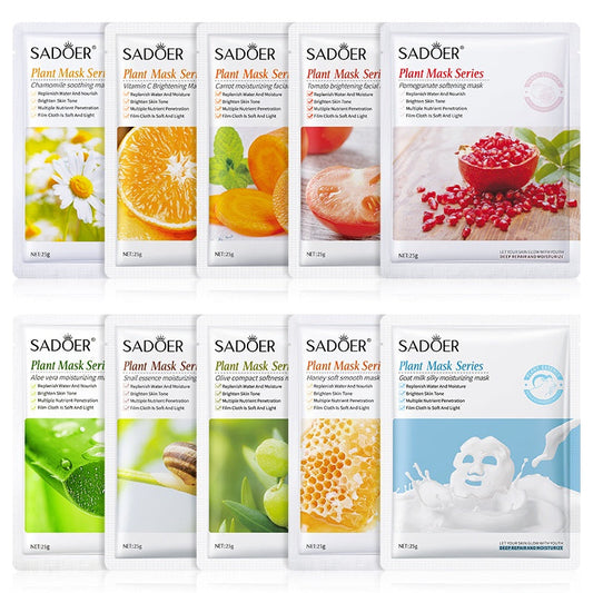 SADOER Pack of 6 Soothing Brightening Face Sheet Mask