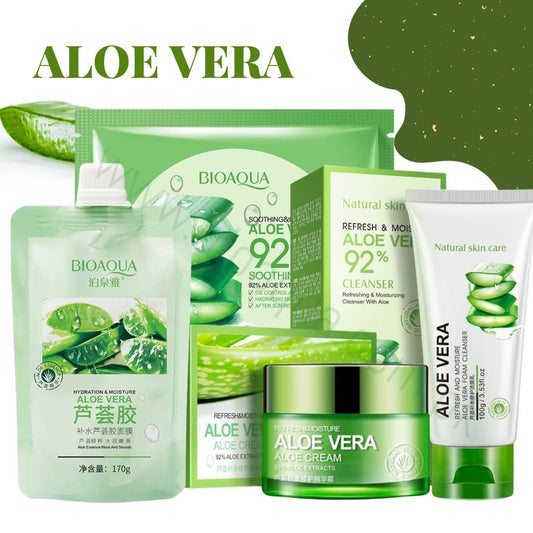 Bioaqua Set of 4 Aloe Vera Moisturizing Skin Care Series