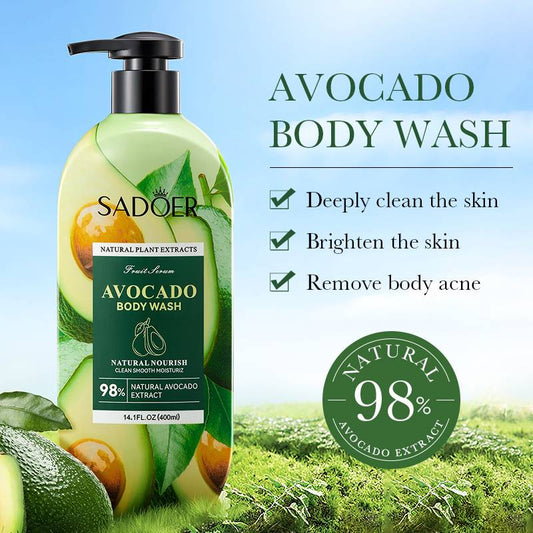 Sadoer Avocado Body Wash Natural Avocado Extracts 400ml