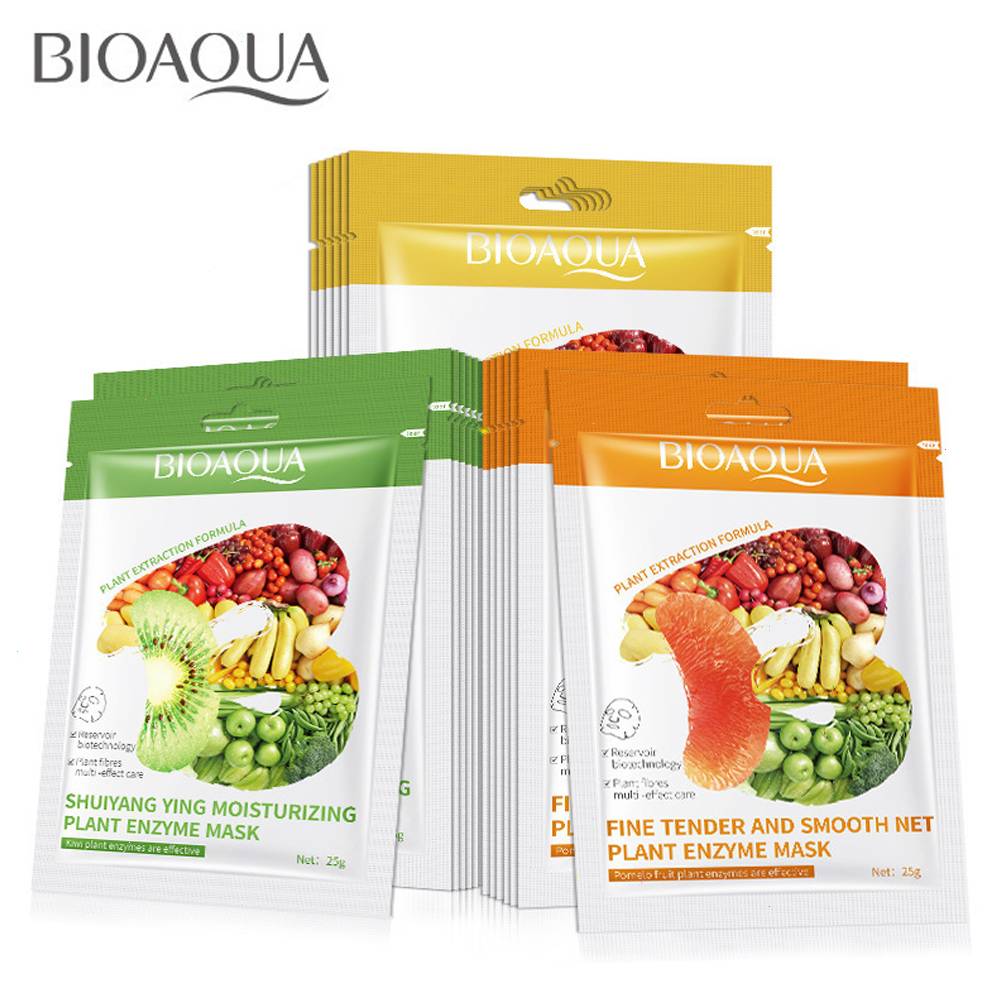 BIOAQUA Pack of 3 Plant Enzyme Moisturizing Facial Sheet Mask