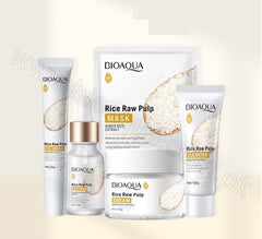 Bioaqua Pack of 5 Rice Raw Pulp Whitening Skincare Products Set