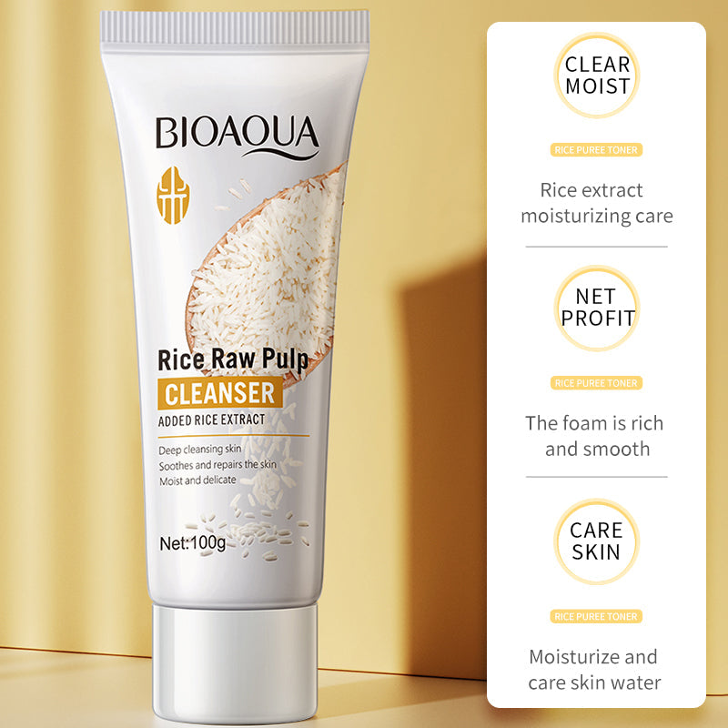 BIOAQUA Rice Raw Pulp Skin Whitening Product - Facial Cleanser