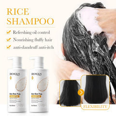 Bioaqua Rice Raw Pulp Removal Dandruff Shampoo 500ml