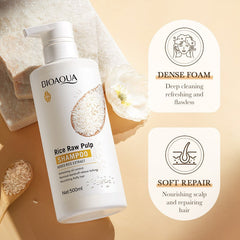 Bioaqua Rice Raw Pulp Removal Dandruff Shampoo 500ml