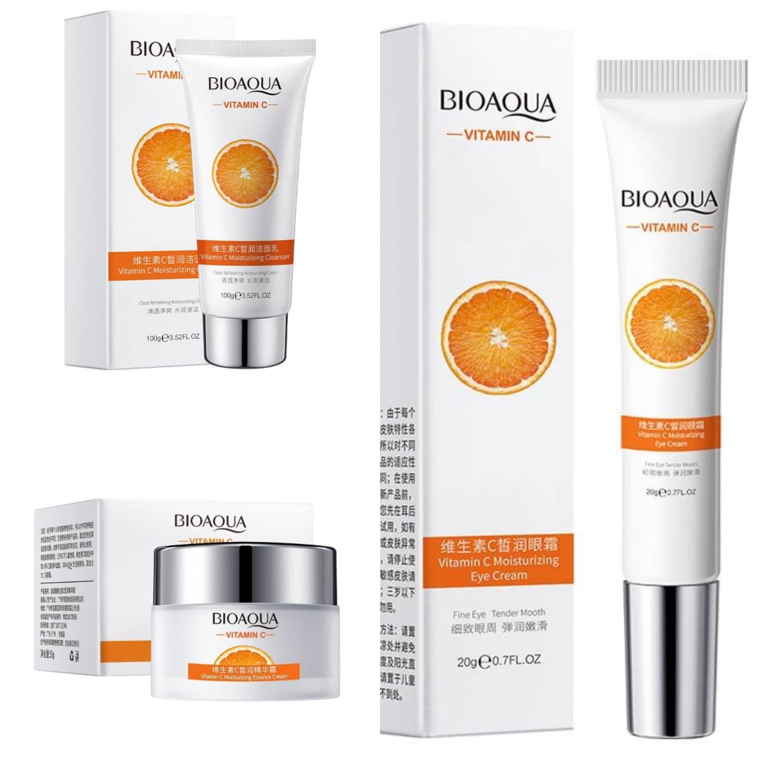 Bioaqua Pack of 3 Vitamin C Moisturizing and Hydrating Skin Care Series