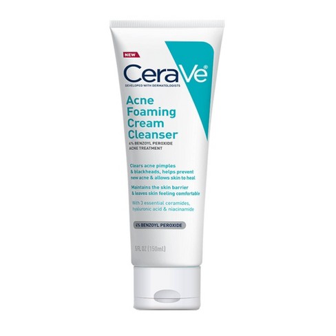 Cerave Acne Foaming Cream Cleanser BENZOYL PEROXIDE ACNE TREATMENT 150ML(1-2025)