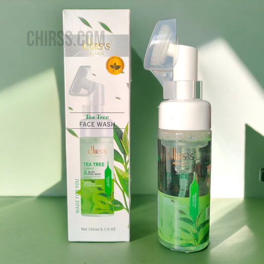 Chirs's Tea Tree Face Wash Oil Control Anti Acne Whitening Cleansing Mousse 150ML