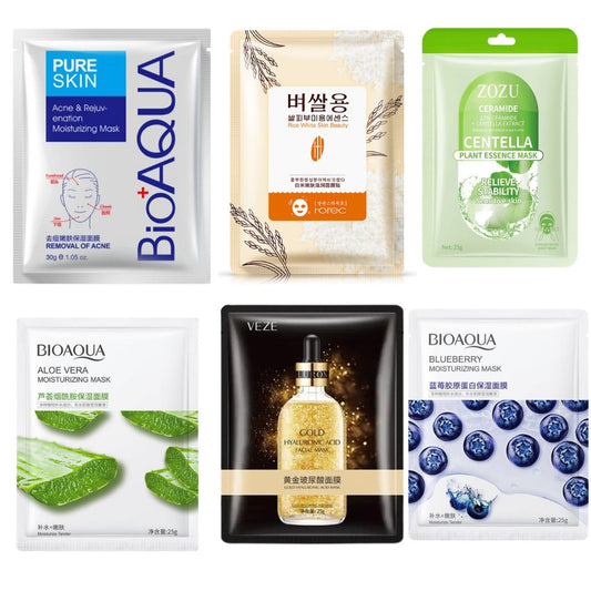 BIOAQUA Pack of 6 Moisturizing and Soothing Face Mask Sheets