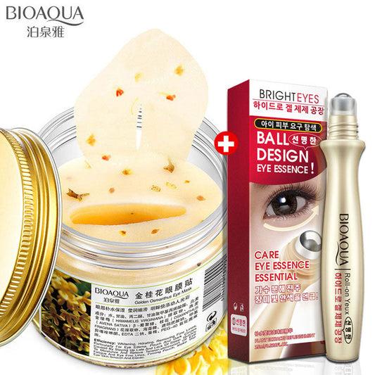 BIOAQUA Pack of 2 Golden Osmanthus Eye Mask and Eye Roller Essence