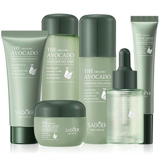 Sadoer Organic Avocado Skin Care Hydrating Tender Smooth Skin Six Pieces Set