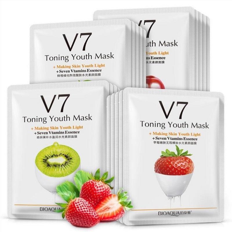 BIOAQUA Pack of 4 V7 Vitamins Fruit Face Mask Sheets