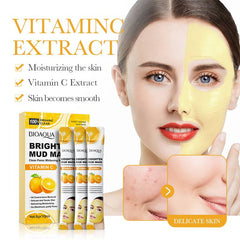 Bioaqua Vitamin C Brighten Cleansing Shrinking Pores Mud Mask 8g*10 Pcs