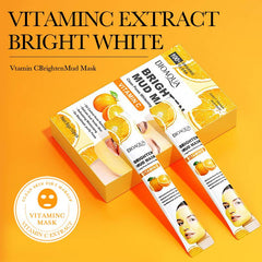 Bioaqua Vitamin C Brighten Cleansing Shrinking Pores Mud Mask 8g*10 Pcs