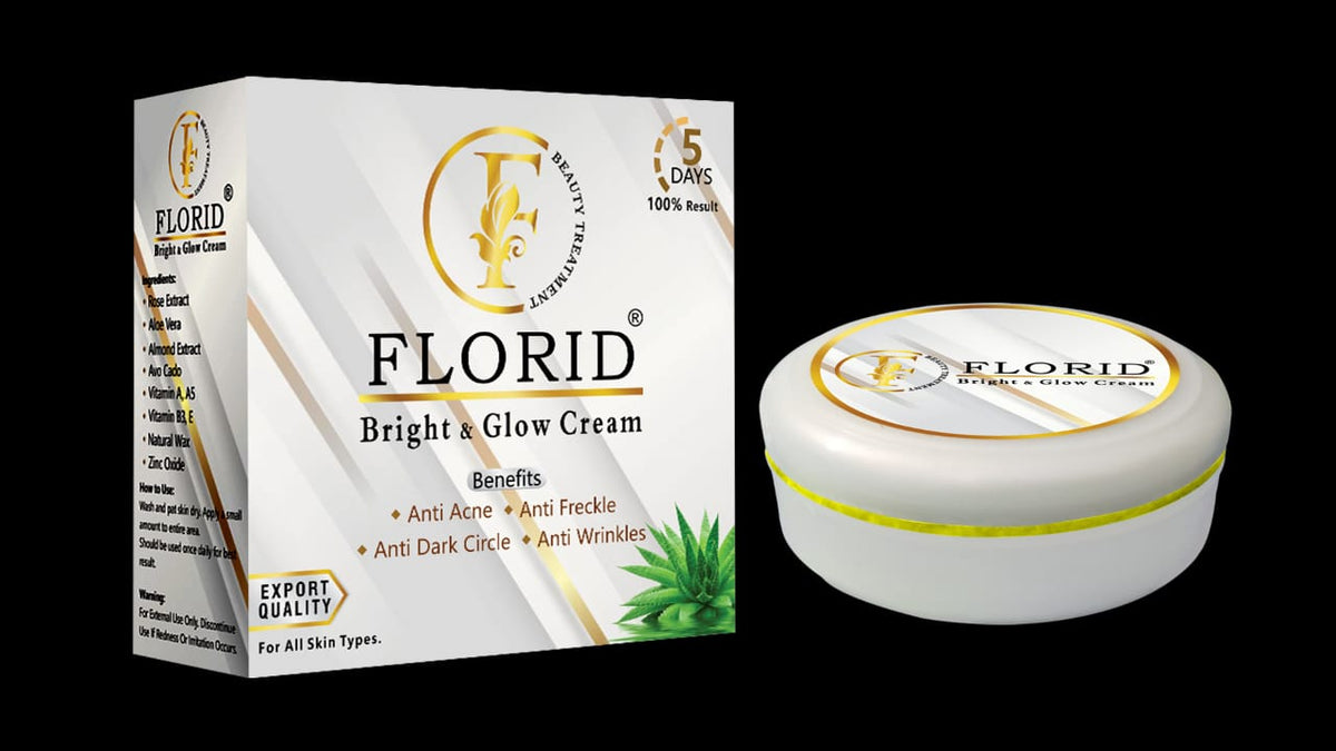 Florid Bright & Glow Cream For Anti Acne , Anti Freckles , Anti Dark Circles & Anti Wrinkles