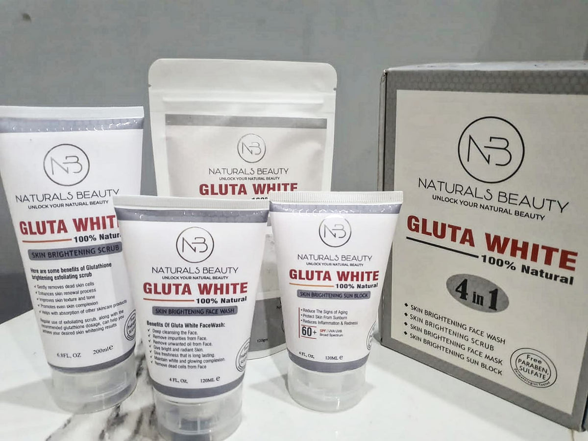 Gluta Whitening Kit 4 In 1 Gluta White Natural Set