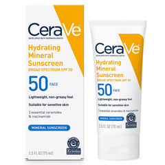 CeraVe Hydrating Sunscreen Mineral Face Lotion SPF 50 75ml