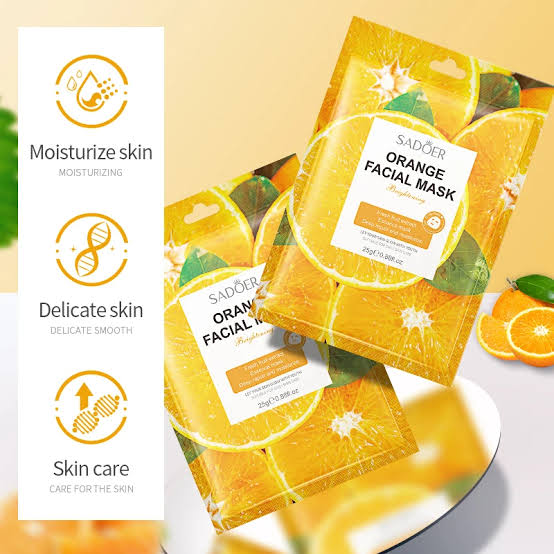 SADOER Pack of 5 Fruit Brightening Face Sheet Mask